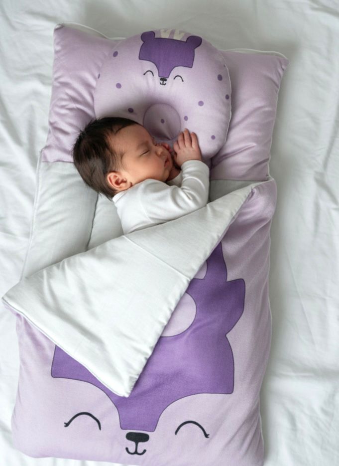 Premium 2-Piece Newborn Sleep Nest Set – Ergonomic Head Support & Ultra-Soft Travel Bed