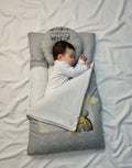 "Welcome to the World" Luxury 2-Piece Baby Nest & Sleeping Bag Set – Premium Grey & White Nursery Collection