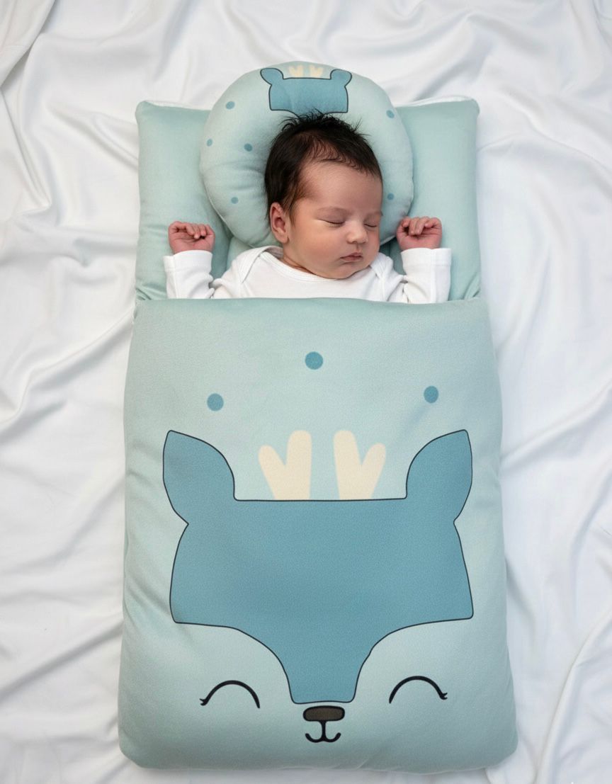 2-Piece Premium Reversible Baby Nest & Sleeping Bag Set – Ultra-Soft Cotton Sleep Positioning Set