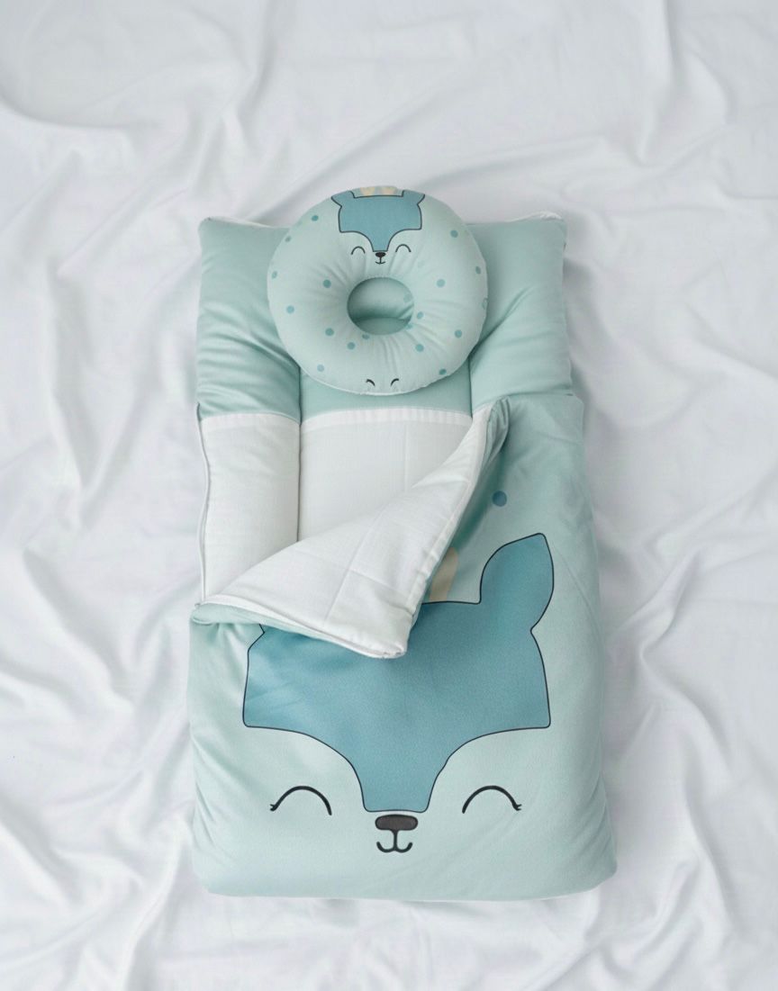 2-Piece Premium Reversible Baby Nest & Sleeping Bag Set – Ultra-Soft Cotton Sleep Positioning Set